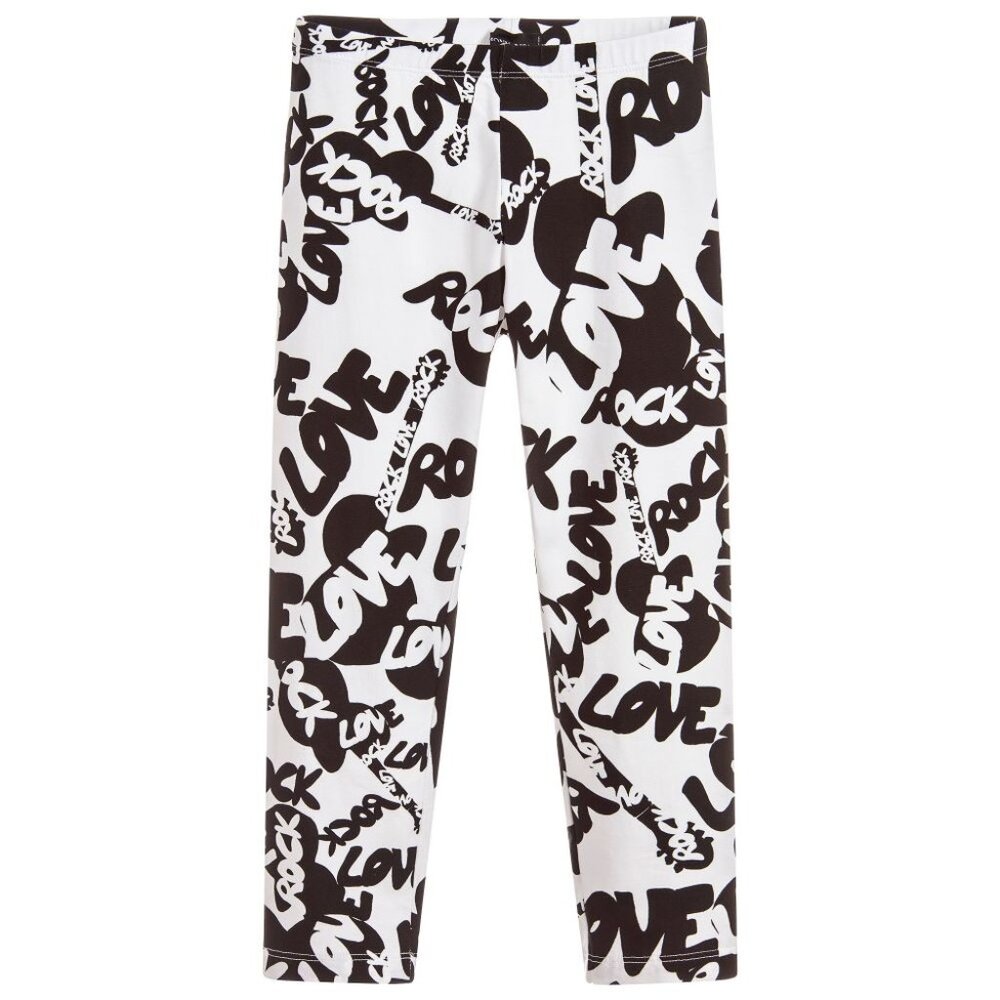 Monnalisa Black & White Cotton Leggings